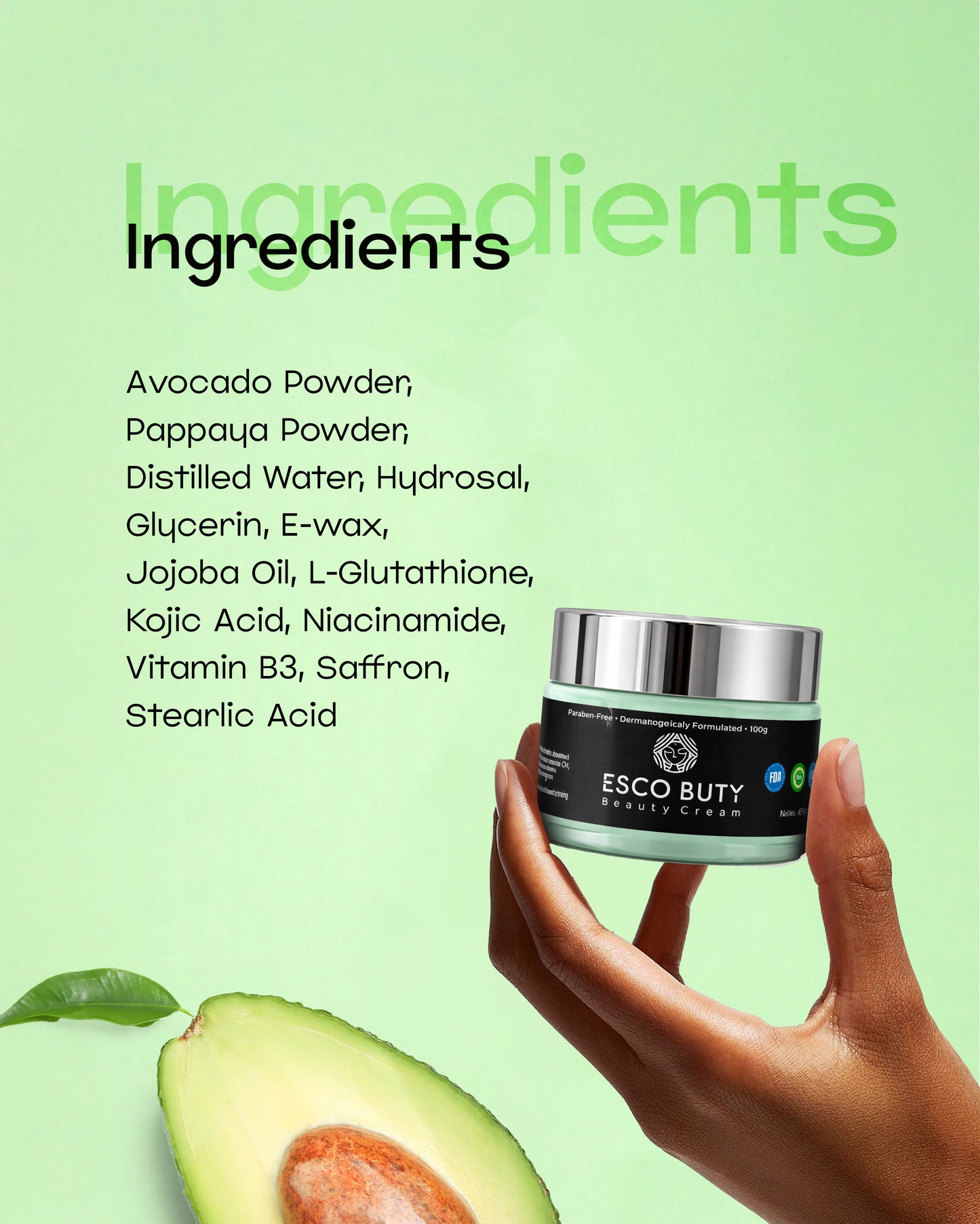Avocado Face whitening cream